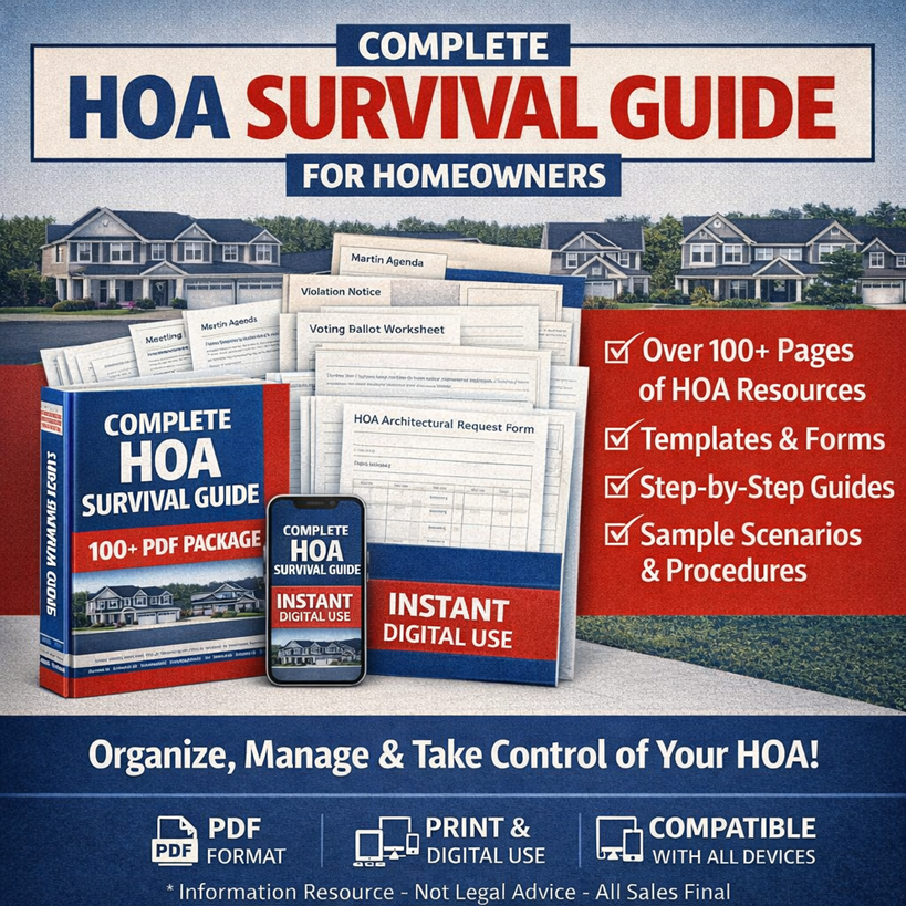 Complete HOA Survival Guide - Digital Download - With Templates