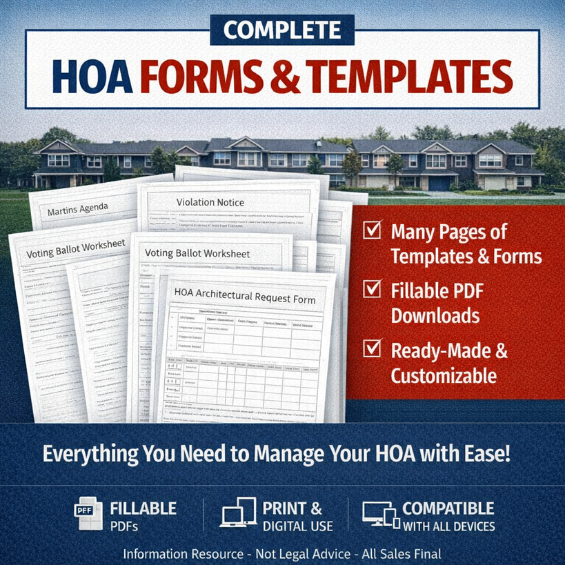 HOA Forms & Templates Appendix – Digital Download